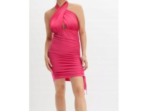 B.P.C różowa sukienka sexy marszczona ^32/34