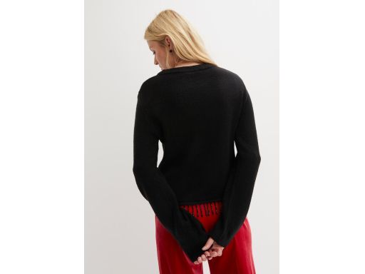 B.P.C sweter czarny z frędzlami z koralików 40/42.