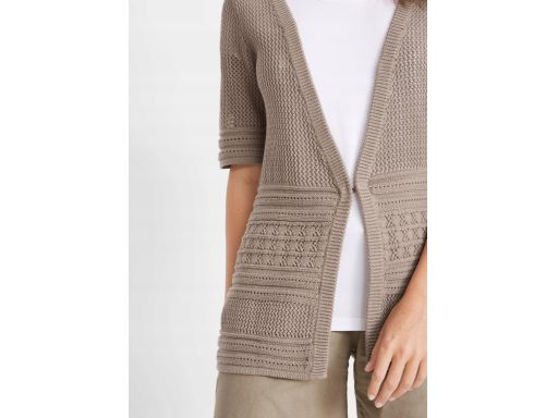 B.P.C ażurowy kardigan z krótkim rękawem fango 56/58.
