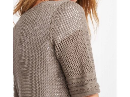 B.P.C ażurowy kardigan z krótkim rękawem fango 56/58.