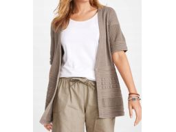 B.P.C ażurowy kardigan z krótkim rękawem fango 56/58.