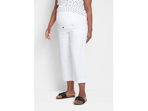 B.P.C spodnie 3/4 kuloty ciążowe białe 42.