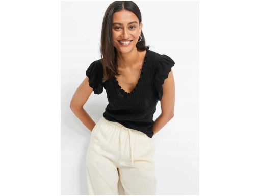 B.P.C bluzka dzianinowa czarna ażurowa r.48/50