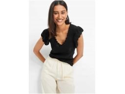 B.P.C bluzka dzianinowa czarna ażurowa r.48/50