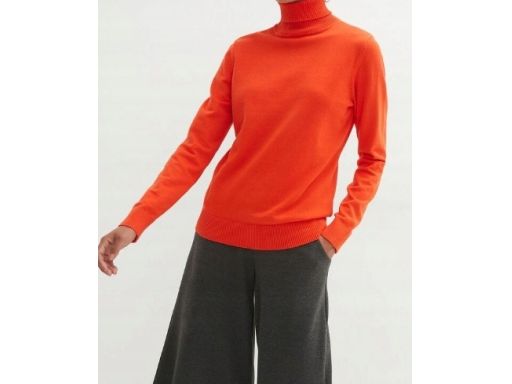 B.P.C sweter z golfem pomarańczowo-czerwony r.56/58