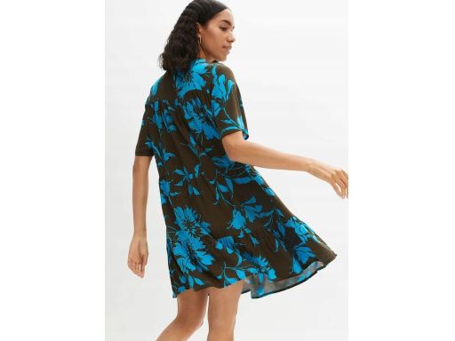 B.P.C brązowa sukienka w niebieskie kwiaty ^44