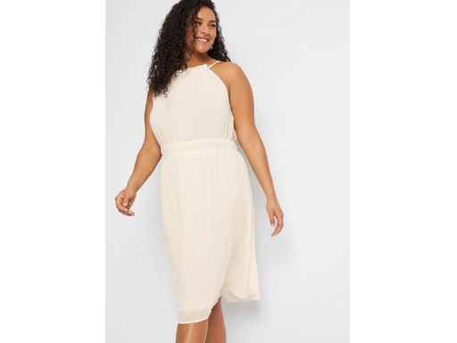 B.P.C sukienka szyfonowa naturalny beż ^46