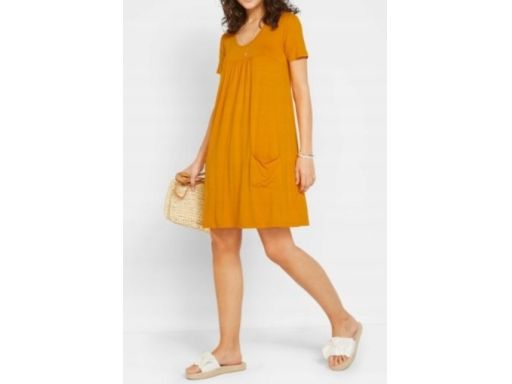 B.P.C sukienka dżersejowa żółto-pomarańczowa ^44/46