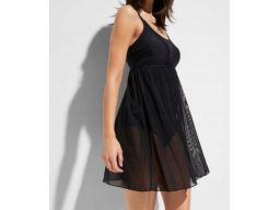 B.P.C sukienka kąpielowa z siateczką czarna r.54