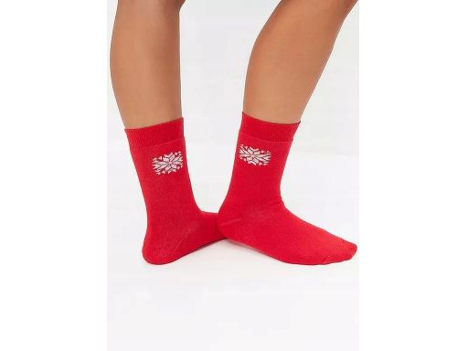 B.P.C. 4-pak skarpetki elastyczne ciepłe zimowe szare i czerwone 39-42