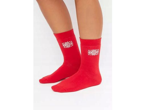 B.P.C. 4-pak skarpetki elastyczne ciepłe zimowe szare i czerwone 39-42