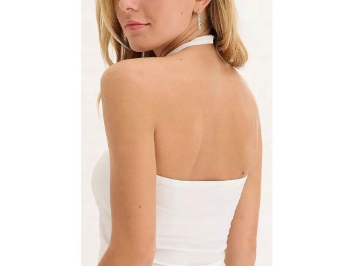 B.P.C top śmietankowy z odkrytymi plecami 40/42.