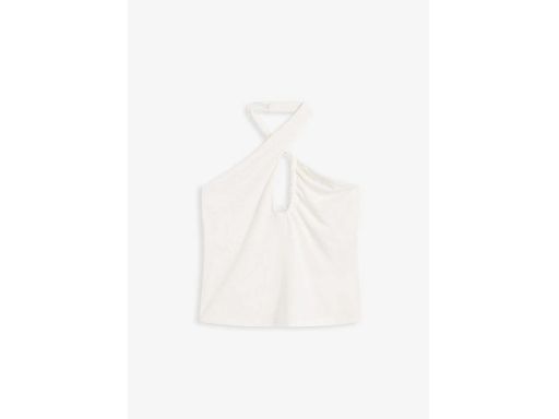 B.P.C top śmietankowy z odkrytymi plecami 40/42.