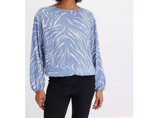 B.P.C bluzka niebiesko-biała szyfonowa w zebrę 48.