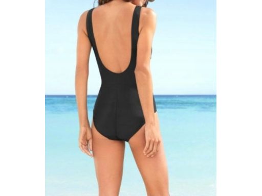 B.P.C kostium jednoczęściowy czarno-niebieski 40.