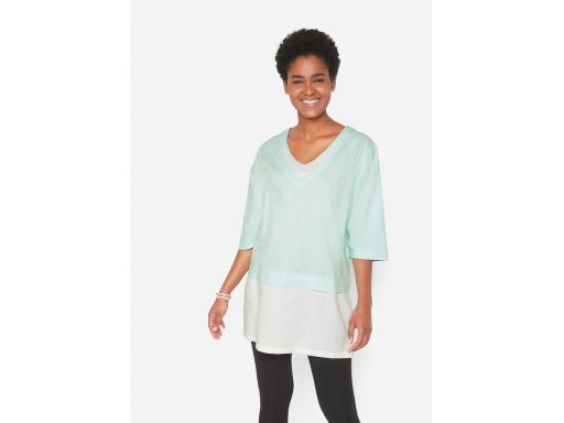 B.P.C bluzka tunika dwuwarstwowa biało-miętowa ^38