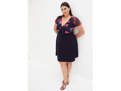 B.P.C sukienka z nadrukiem w kwiaty siateczka r.44/46