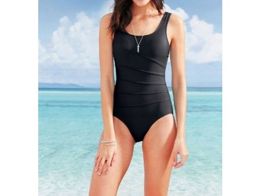 B.P.C kostium jednoczęściowy z zaszewkami czarny r.36