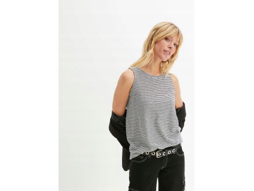 B.P.C top z plisą guzikową w paski r.40/42