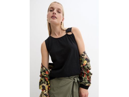B.P.C top czarny z kółkiem w ramiączku r.48/50
