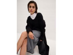 B.P.C sweter grubopleciony czarny damski r.44/46