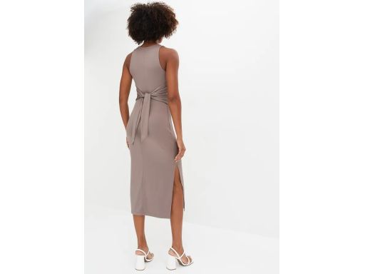 B.P.C sukienka fango z wiązaniem midi 36/38