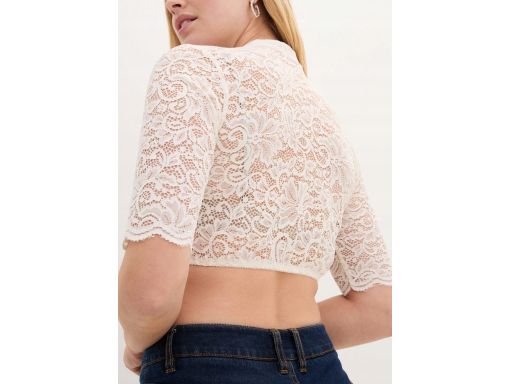 B.P.C damska bluzka krótka ludowa koronkowa r.50