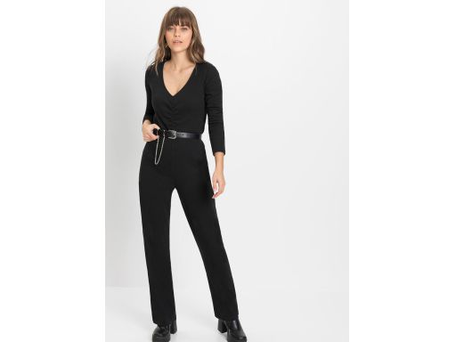 B.P.C czarny kombinezon bawełniany prążkowany ^40/42
