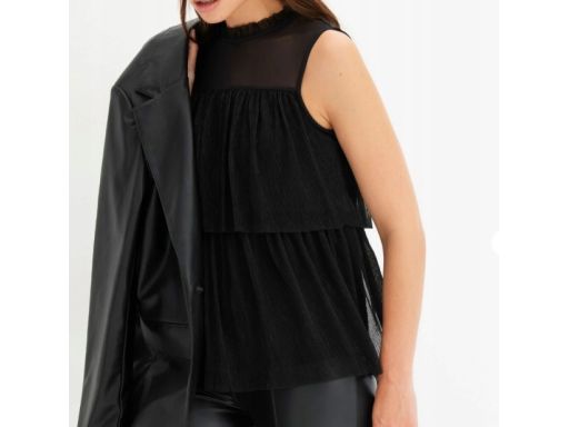 B.P.C bluzka top z falbanek czarna ^44/46