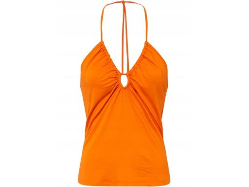 B.P.C top pomarańczowy marszczenia wiązanie na szyi r.40/42