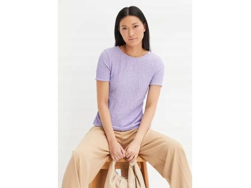 B.P.C t-shirt liliowy krepowany r.36/38