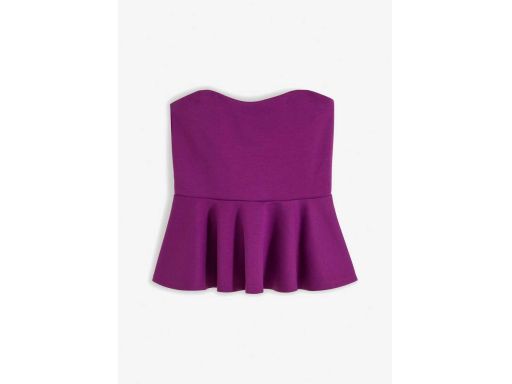 B.P.C top damski bez ramiączek z baskinką kolor biskupi ^40/42