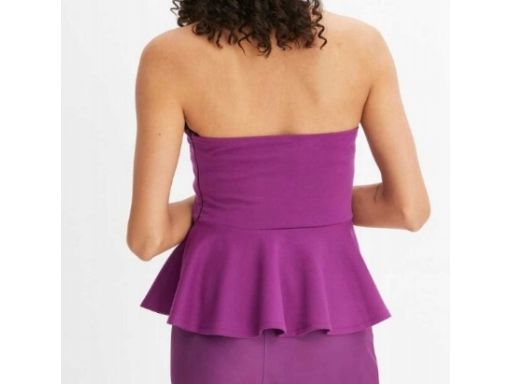 B.P.C top damski bez ramiączek z baskinką kolor biskupi ^40/42