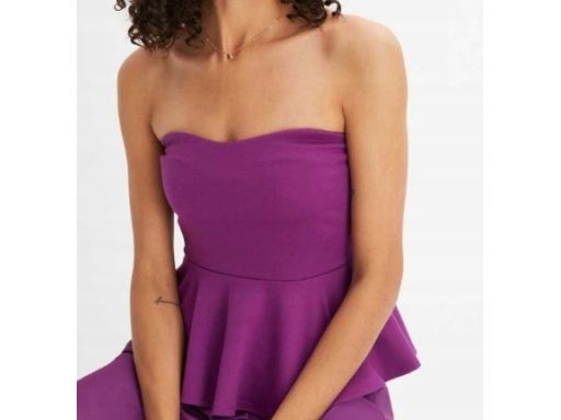 B.P.C top damski bez ramiączek z baskinką kolor biskupi ^40/42