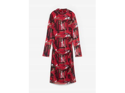 B.P.C. siateczokwa sukienka marszczona z nadrukiem r.52/54