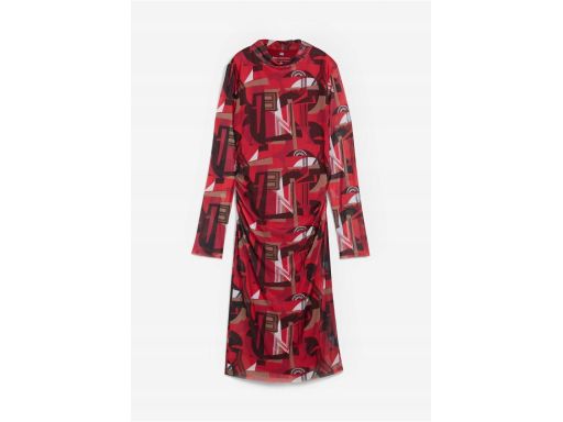 B.P.C. siateczokwa sukienka marszczona z nadrukiem r.52/54