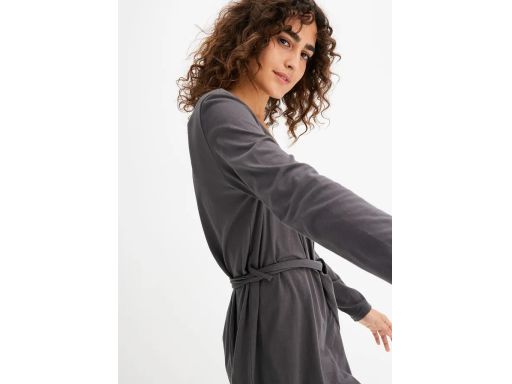 B.P.C piżama damska 3-elementowa tbluzka kopertowa spodnie szara r.40/