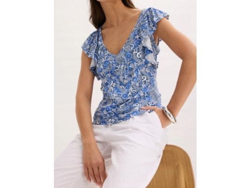 B.P.C bluzka wiskozowa z falbankami we wzory ^40/42