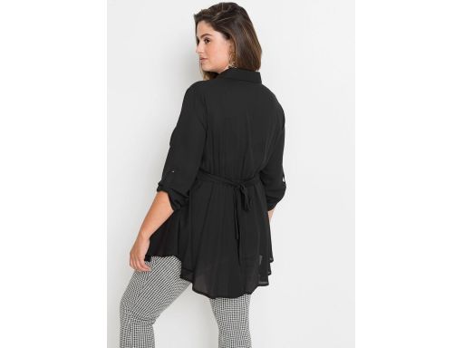 B.P.C bluzka koszulowa czarna dłuższa z paskiem 36.
