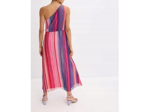 B.P.C długa sukienka wzorzysta na jedno ramię r.36/38