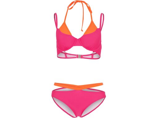 B.P.C bikini różowo-pomarańczowe z modnymi wycięciami ^46(90C)