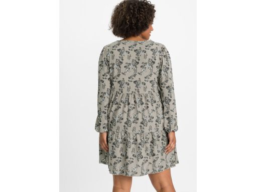 B.P.C oliwkowa sukienka shirtowa w kwiaty 52/54.