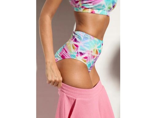 B.P.C wielokolorowe bikinni bustier z figami wysoki stan 46.