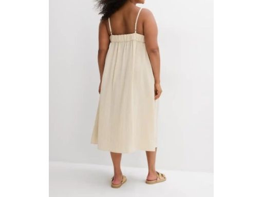 B.P.C beżowa sukienka midi na ramiączkach r.52