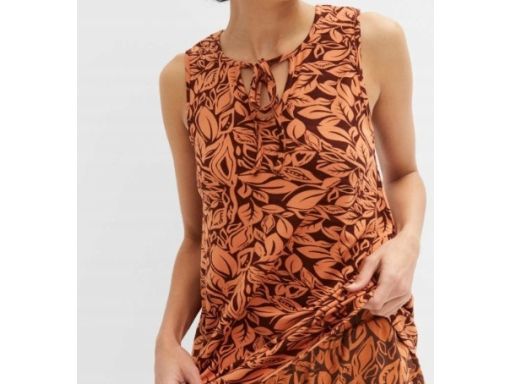 B.P.C brązowy top w pomarańczowe wzory wiskozowy ^40/42