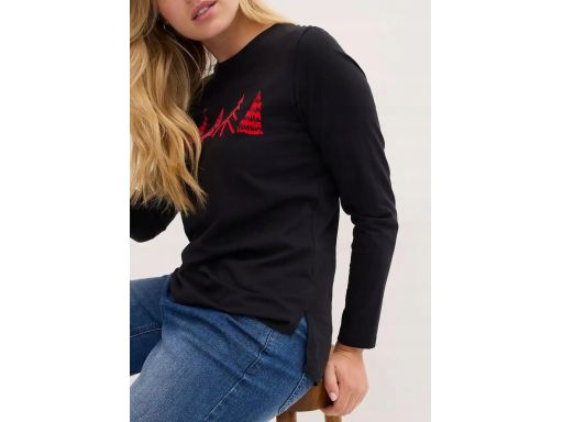 B.P.C bluzka bawełniana butelkowa zieleń z białym nadrukiem ^52/54