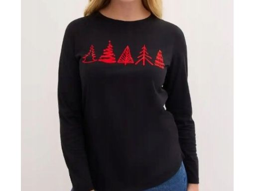 B.P.C bluzka bawełniana butelkowa zieleń z białym nadrukiem ^52/54