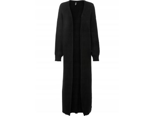 B.P.C czarny długi sweter płaszcz dzianinowy kardigan bez zapięcia r.3