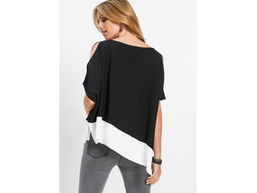 B.P.C bluzka asymetryczna szyfonowa odkryte ramiona r.44/46