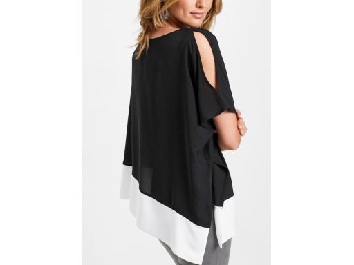 B.P.C bluzka asymetryczna szyfonowa odkryte ramiona r.44/46